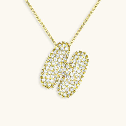 Variant image for Collier Femme Or 18 Carats avec Pendentif Initial et Diamant Simulant 18 pouces-8