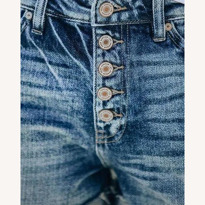 Short in High Waist Elegant Women's Jeans – Optimal Comfort and Tailored Fit for a Sophisticated Style