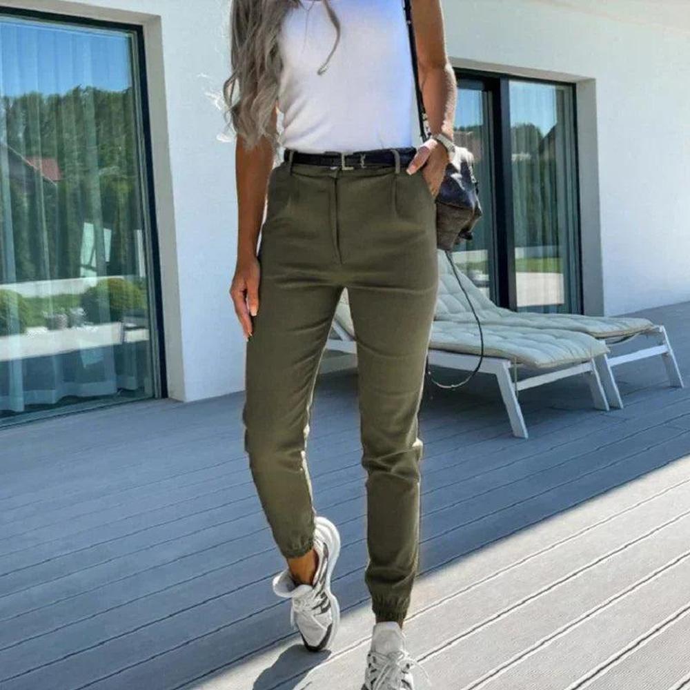 Pantalon Fluide Femme Léger et Élégant en Kaki, Noir et Vert – Confort et Style pour Toutes Occasions