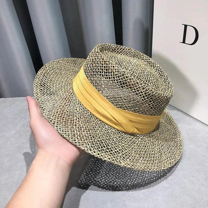 Variant image for Chapeau de Paille Léger Mixte avec Protection Solaire – Chapeau Canotier Élégant pour Homme et Femme-4