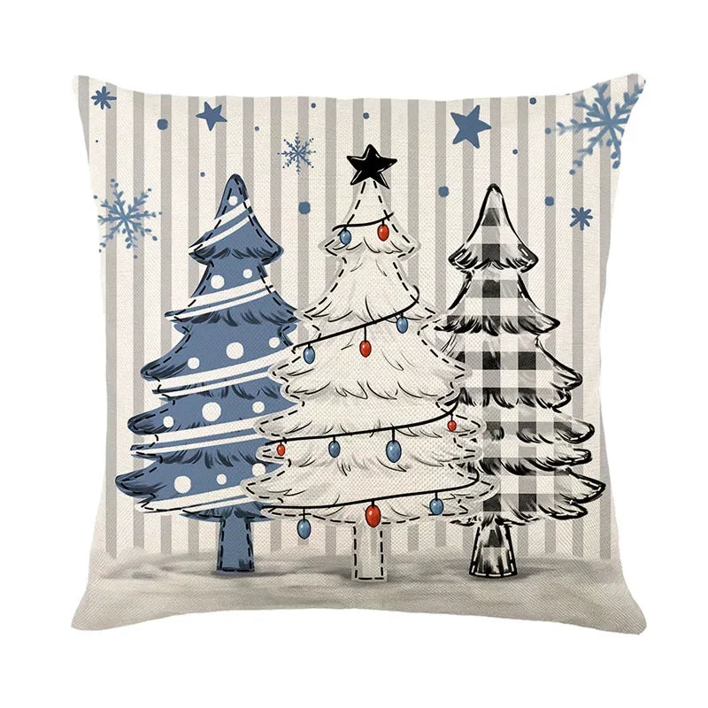 Cushion Cover and Pillowcase in Linen 45cm for Christmas and New Year Decoration