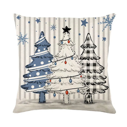 Cushion Cover and Pillowcase in Linen 45cm for Christmas and New Year Decoration