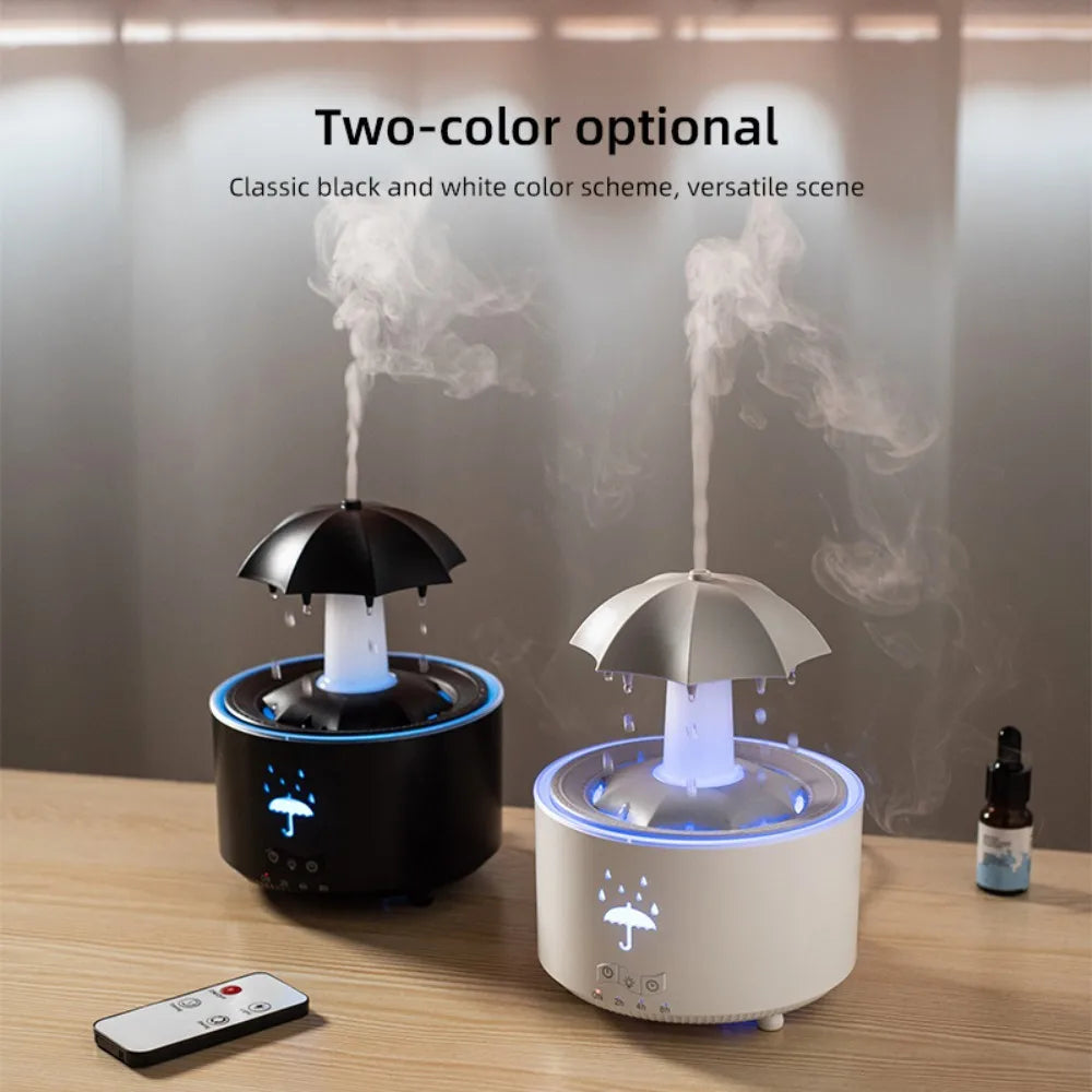 Humidificateur Rotatif en Forme de Goutte d'Eau avec Lumières Nocturnes et Diffuseur d'Huiles Essentielles – 300ML