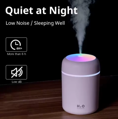 Humidificateur USB 300ml avec Diffuseur d'Aromathérapie et Design Coloré