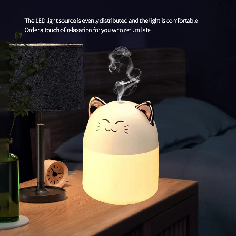 Humidificateur d'Air Mini USB Silencieux pour Chambre - Humidification Efficace avec Éclairage Ambiant et Portabilité Compacte