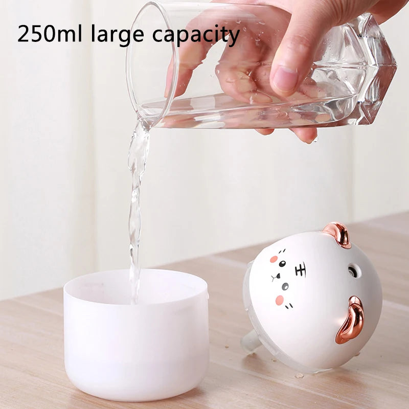Humidificateur d'Air Mini USB Silencieux pour Chambre - Humidification Efficace avec Éclairage Ambiant et Portabilité Compacte