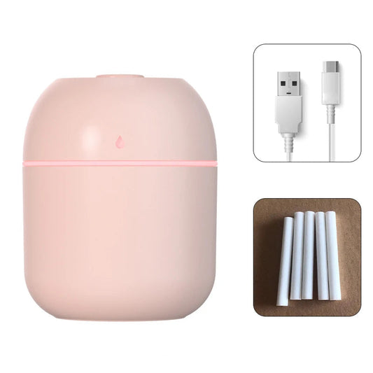 Mini USB Ultrasonic Portable Air Humidifier with LED Lamp – Aroma Diffuser for Room and Travel