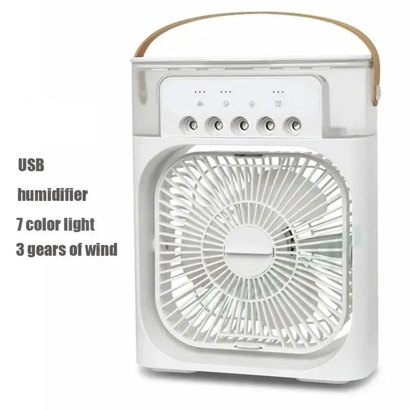 Humidificateur d'air USB Mini 3 en 1 avec Ventilateur Refroidissant et Lumière Nocturne