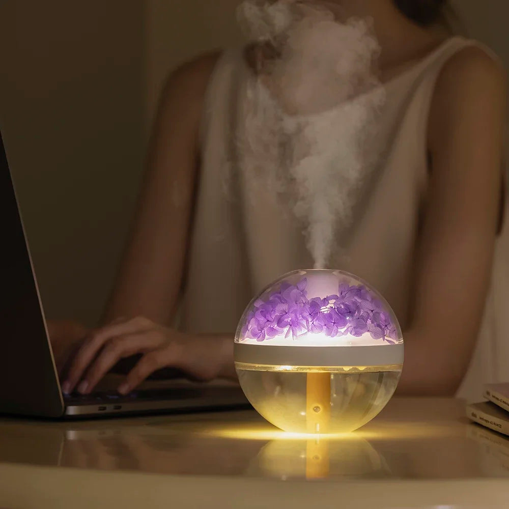 Humidificateur d'air USB rechargeable 270ML avec lumière LED et diffuseur de brume