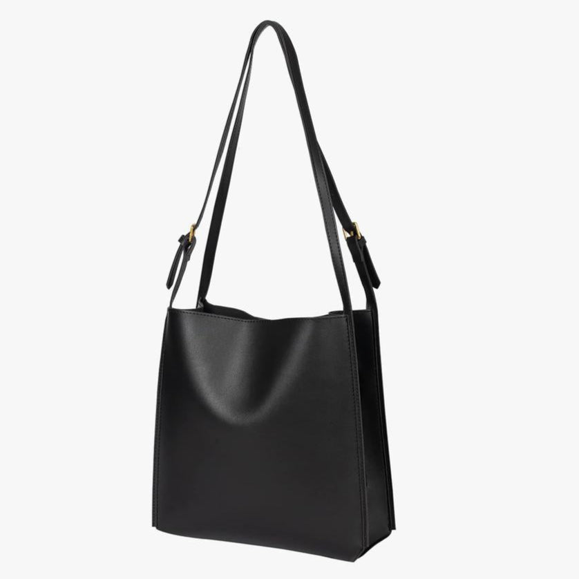 Women's Vegetable Leather Handbag – Elegant Tote Bag with Adjustable Straps and Spacious Interior