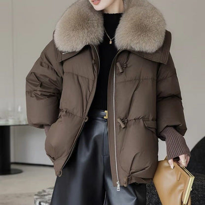 Ivy Puffer Jacket | Short Boxy, Fur Collar