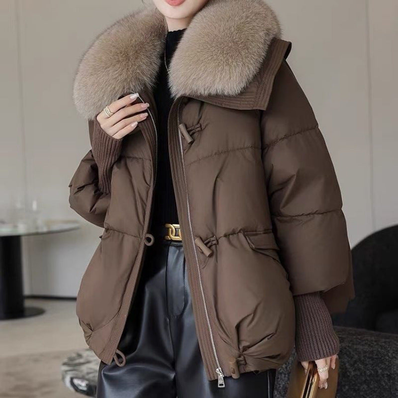 Ivy Puffer Jacket | Short Boxy, Fur Collar