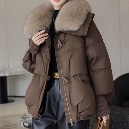 Ivy Puffer Jacket | Short Boxy, Fur Collar