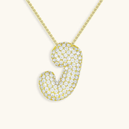Variant image for Collier Femme Or 18 Carats avec Pendentif Initial et Diamant Simulant 18 pouces-10