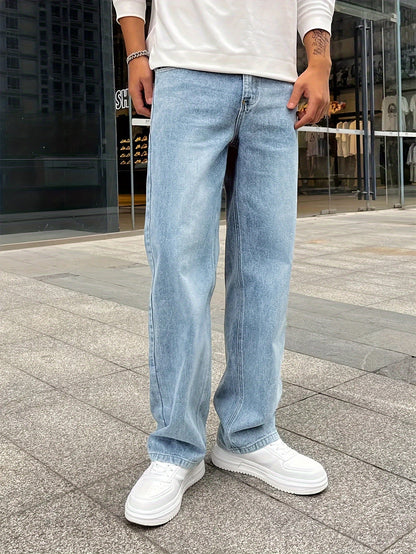 Jean Ample for Men in Cotton Blend – Straight Legs for Casual and Formal Style