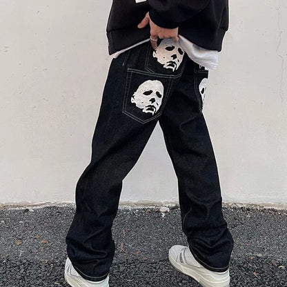 Women's High Waist Baggy Jeans in Denim – Relaxed Fit Y2K, Available in Light Blue, Dark Blue, and Black