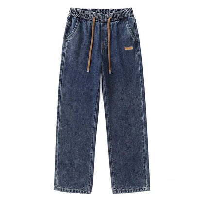 Men's Large Jean in Stretch Denim with Drawstring - Chic Streetwear Style and Optimal Comfort