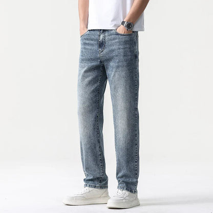 Jean Large Casual for Men in Lyocell – Straight Cut and Mid-High Waist