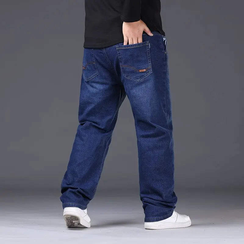 Jeans Décontractés Oversize pour Hommes en Denim Stretch – Taille Haute et Confort Optimal