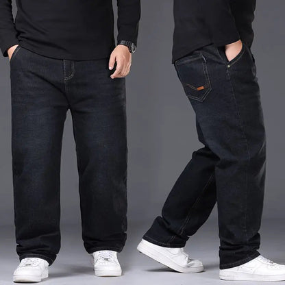 Oversized Casual Jeans for Men in Stretch Denim – High Waist and Optimal Comfort
