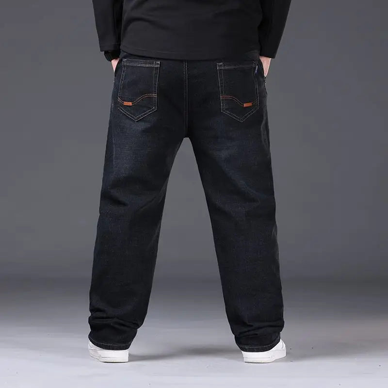 Jeans Décontractés Oversize pour Hommes en Denim Stretch – Taille Haute et Confort Optimal