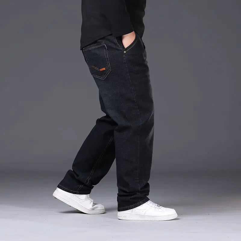 Jeans Décontractés Oversize pour Hommes en Denim Stretch – Taille Haute et Confort Optimal
