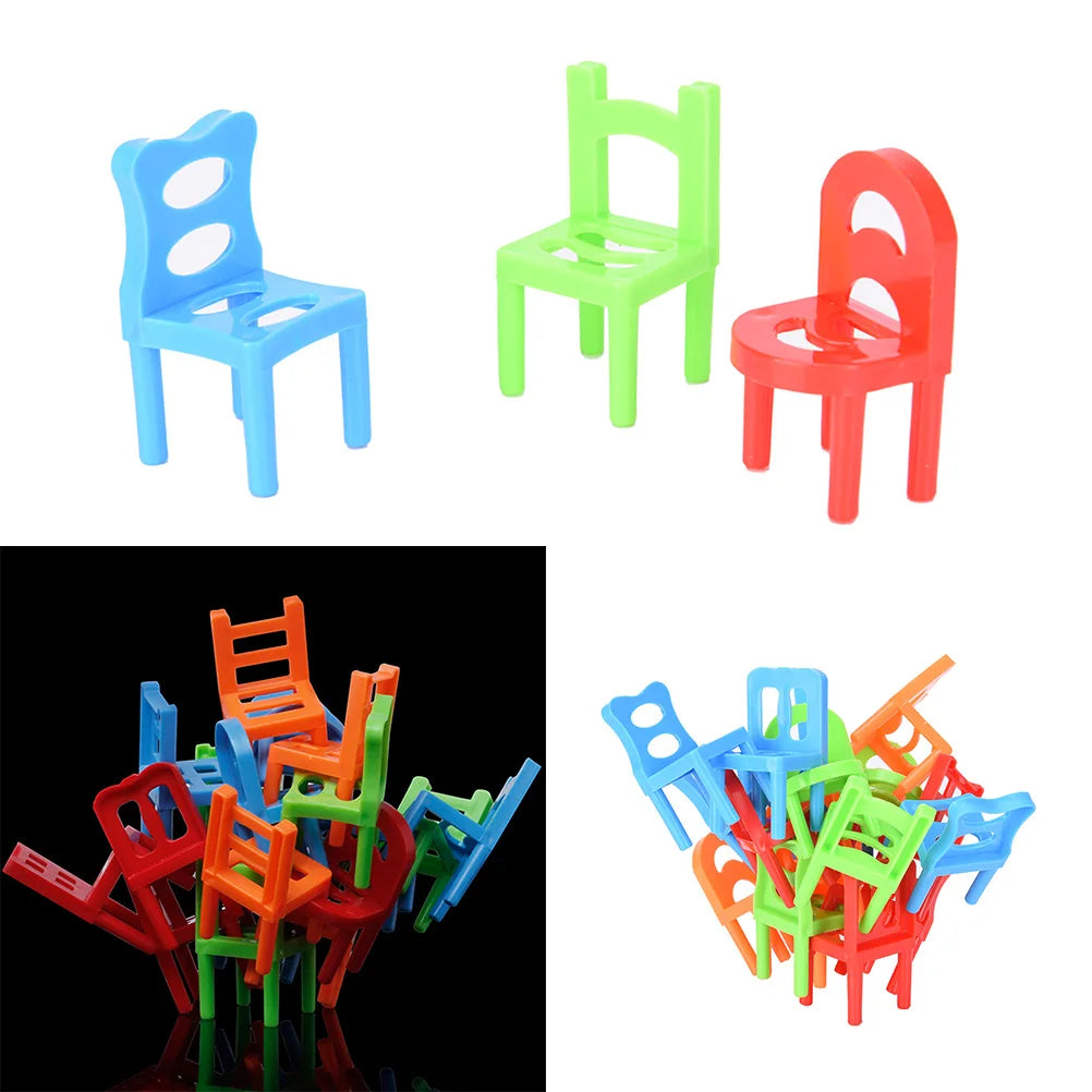 Educational Balance Chair Game for Children – Set of 18 Pieces in Eco-friendly ABS Plastic, Motor Skills and Balance Development