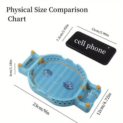 Jeu de football interactif pour enfants pour 2 joueurs – Compact en plastique bleu et vert, 23 cm