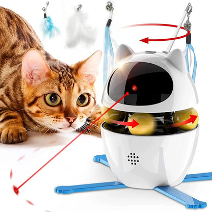 Interactive Toys 4 in 1 for Cats - Feathers, Laser and Ball