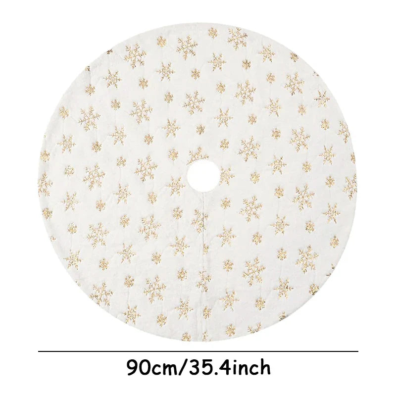 White Faux Fur Christmas Tree Skirt – Decorative Mat 78/90/122cm for Parties