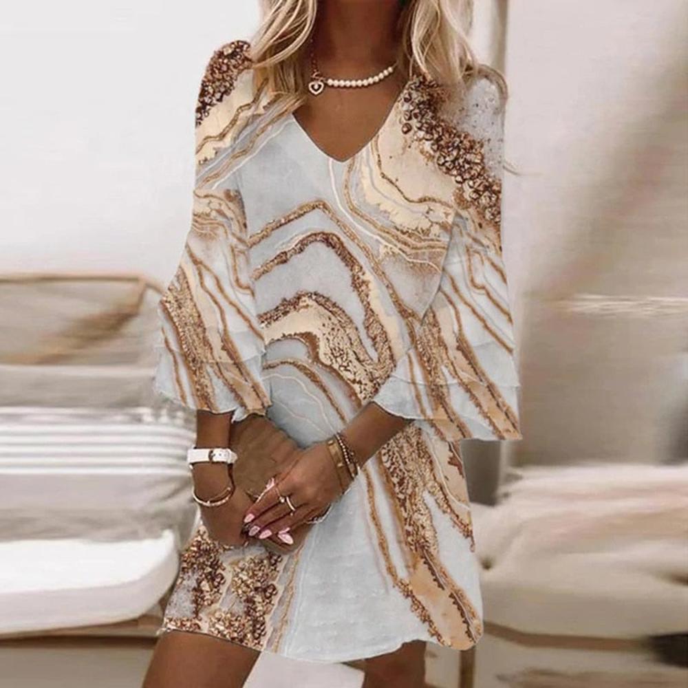 Robe Longue Femme Imprimée Chic – Coupe Flatteuse et Confortable, Idéale pour Toutes Occasions