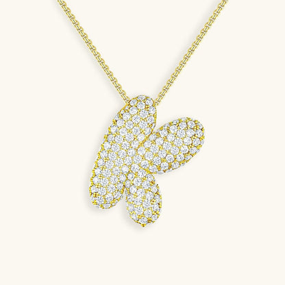 Variant image for Collier Femme Or 18 Carats avec Pendentif Initial et Diamant Simulant 18 pouces-11