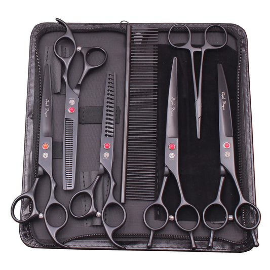 Professional Stainless Steel Pet Grooming Scissors Kit - 6.5 and 7