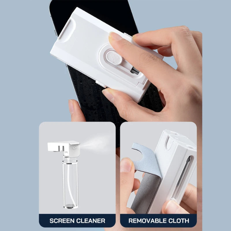 Kit de nettoyage 8-en-1 pour clavier et écouteurs avec extracteur de touches et brosse – Compact et portable