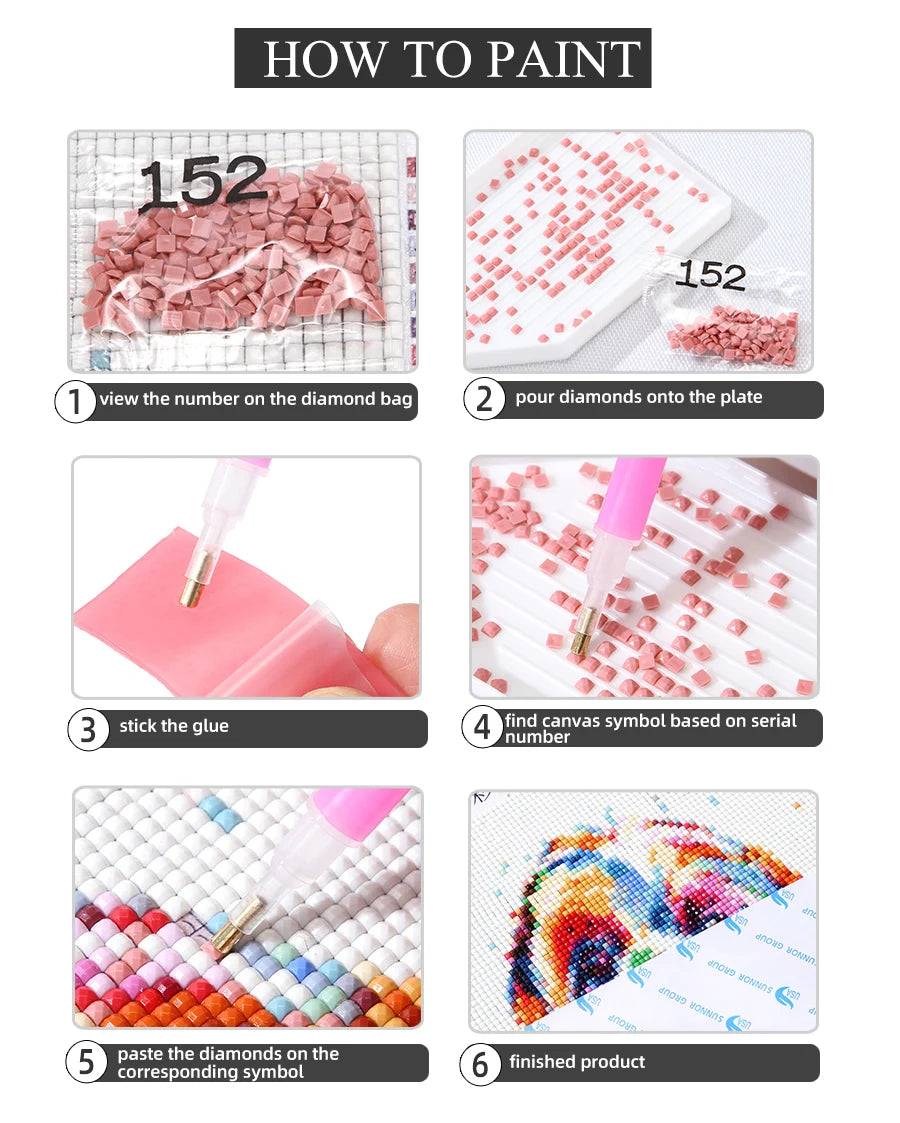 Kit de Peinture Diamant DIY Animaux Singe et Panda – Décoration Murale Colorée