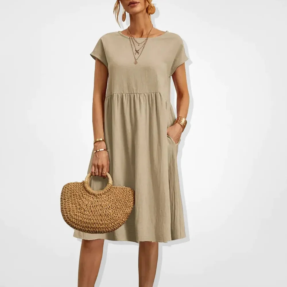 Women's Empire Summer Dress LUNA Long and Loose - Light and Chic for Summer