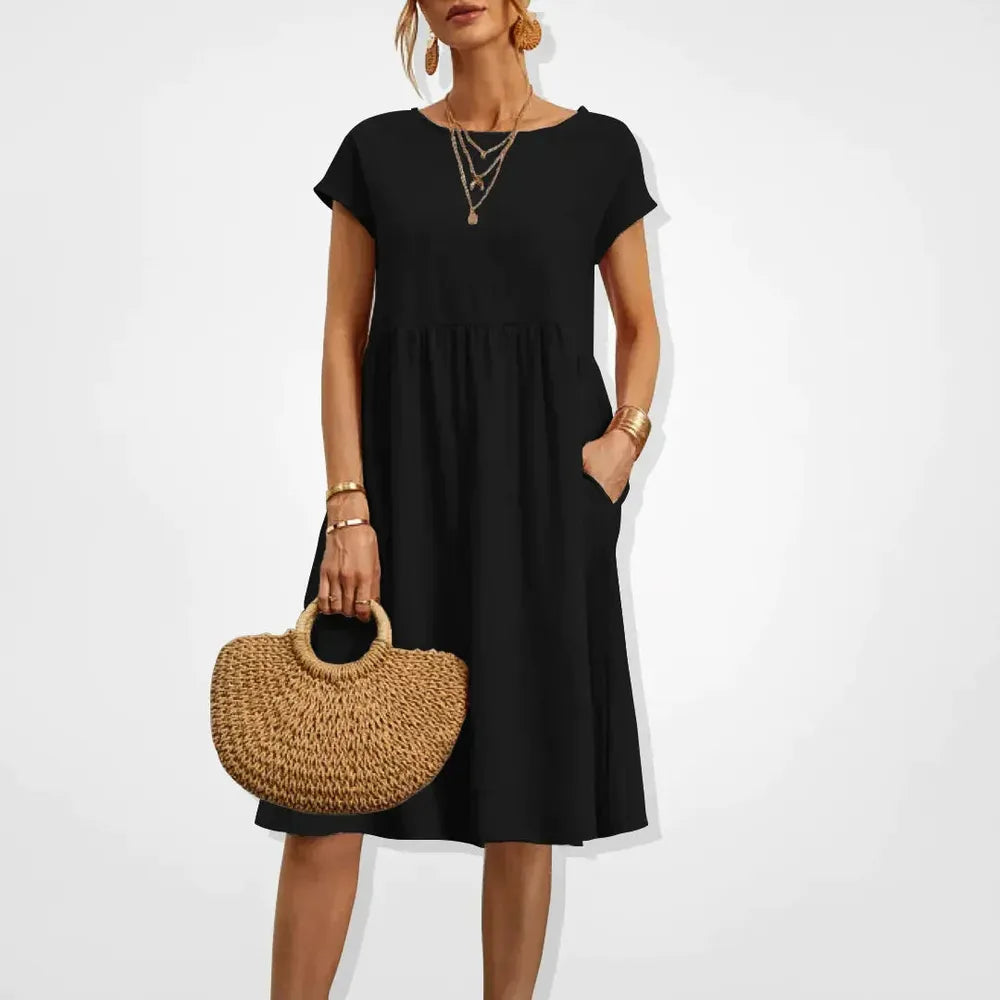 Women's Empire Summer Dress LUNA Long and Loose - Light and Chic for Summer
