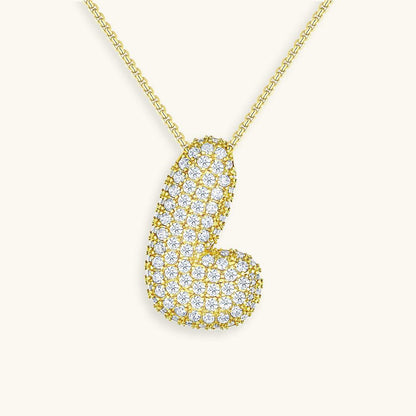 Variant image for Collier Femme Or 18 Carats avec Pendentif Initial et Diamant Simulant 18 pouces-12
