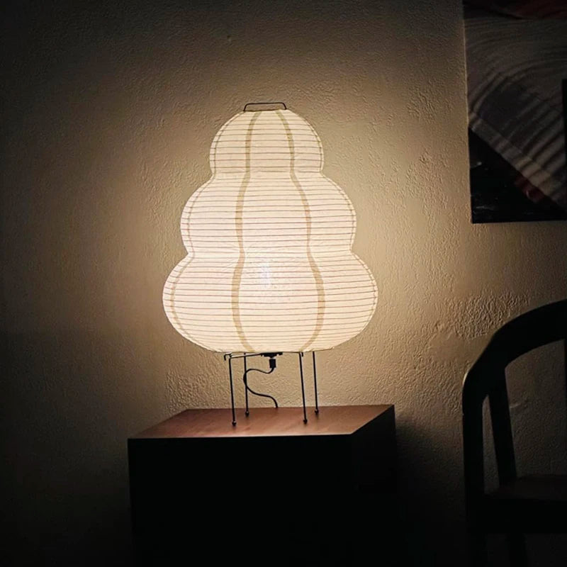 Lampe Décorative en Papier de Riz LED Dimmable Tricolore – Luminaire pour Salon au Design Japonais