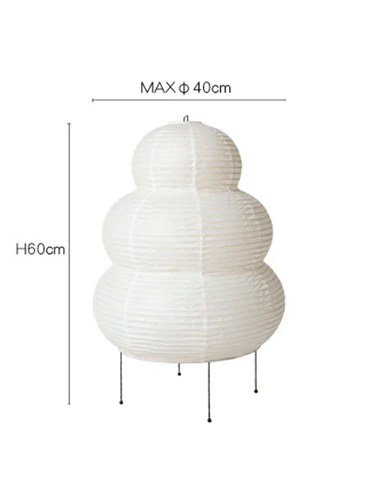 Lampe Décorative en Papier de Riz LED Dimmable Tricolore – Luminaire pour Salon au Design Japonais