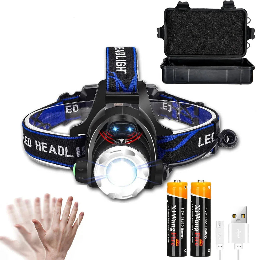Rechargeable Powerful LED Headlamp 1000 Lumens Waterproof for Outdoor Activities – Multiple Modes and 180° Beam Angle