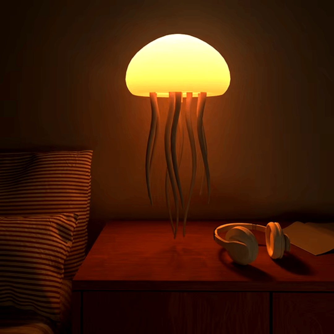 Lampe LED Méduse avec Éclairage RGB Changeant de Couleur et Contrôle Vocal – Ambiance Apaisante pour Intérieur