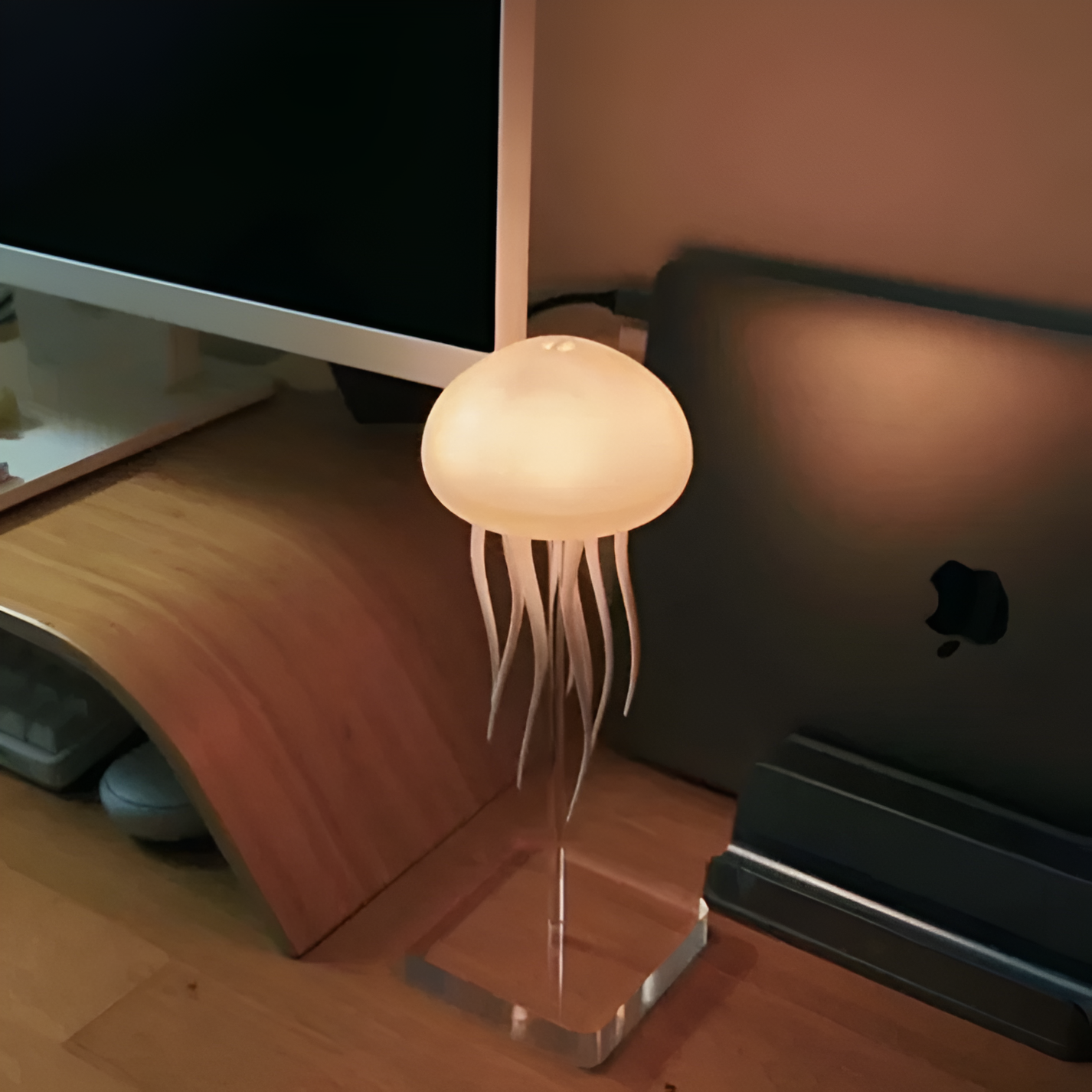 Lampe LED Méduse avec Éclairage RGB Changeant de Couleur et Contrôle Vocal – Ambiance Apaisante pour Intérieur