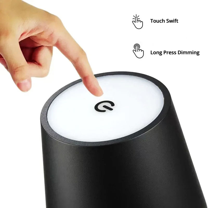 Lampe LED Rechargeable de Table Sans Fil à Contrôle Tactile – 10 Couleurs, Étanche IP65 pour Intérieur et Extérieur