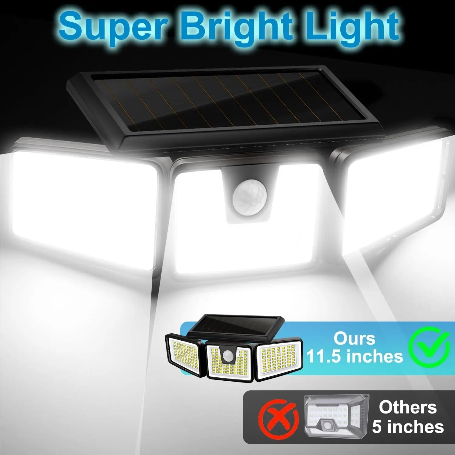 Lampe Solaire Extérieur avec Détecteur de Mouvement - Éclairage Extérieur Solaire IP65, 233 LEDs pour Jardins et Terrasses