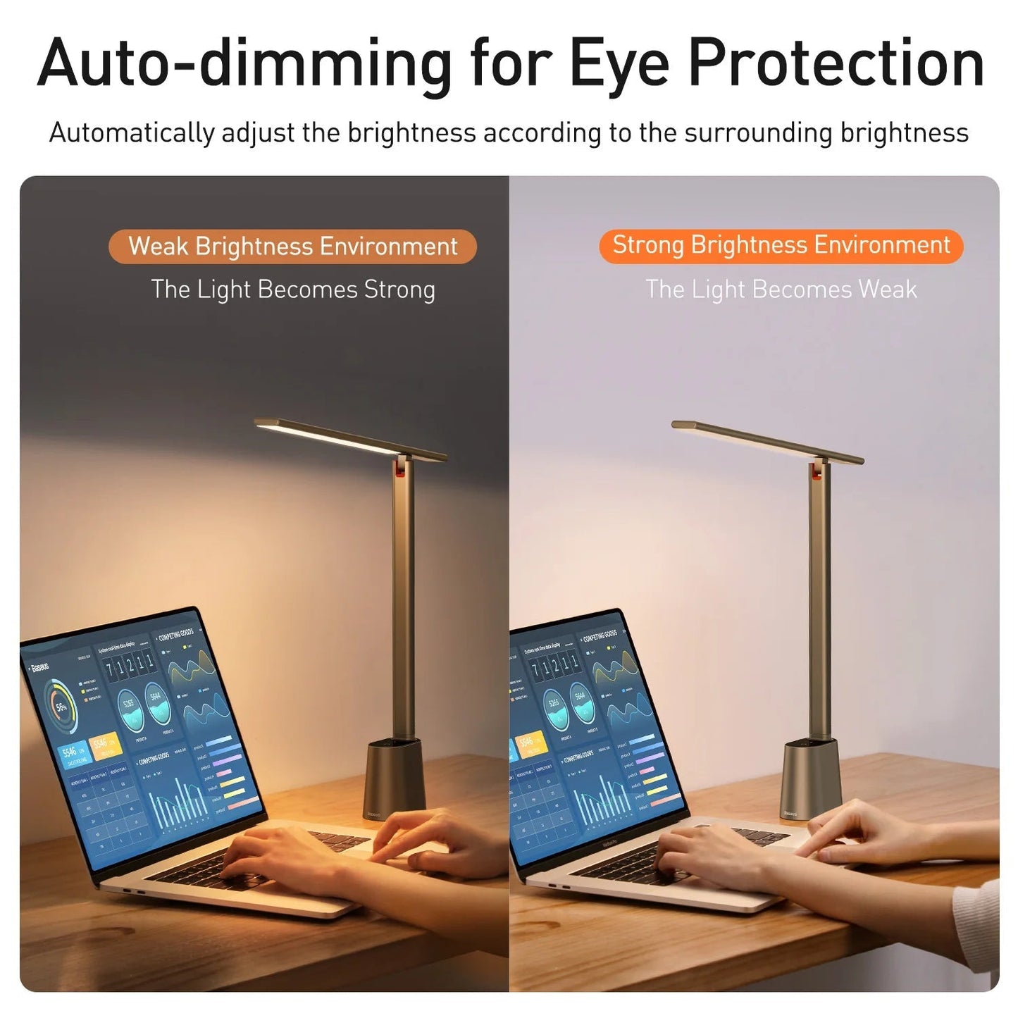 Foldable and Dimmable LED Desk Lamp with Eye Protection – Adjustable Lighting for Study and Work