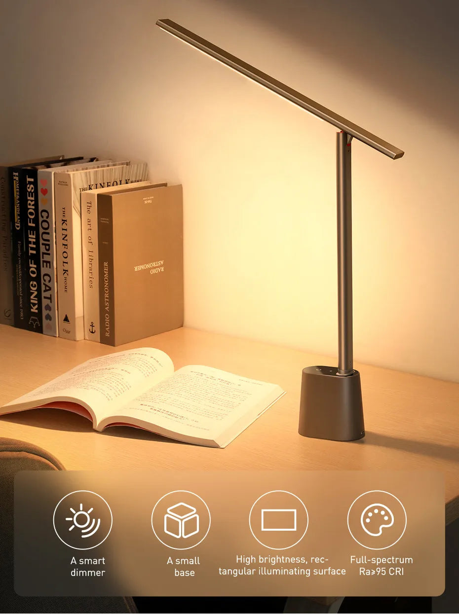 Lampe de Bureau LED Pliable et Dimmable avec Protection des Yeux – Éclairage Ajustable pour Études et Travail