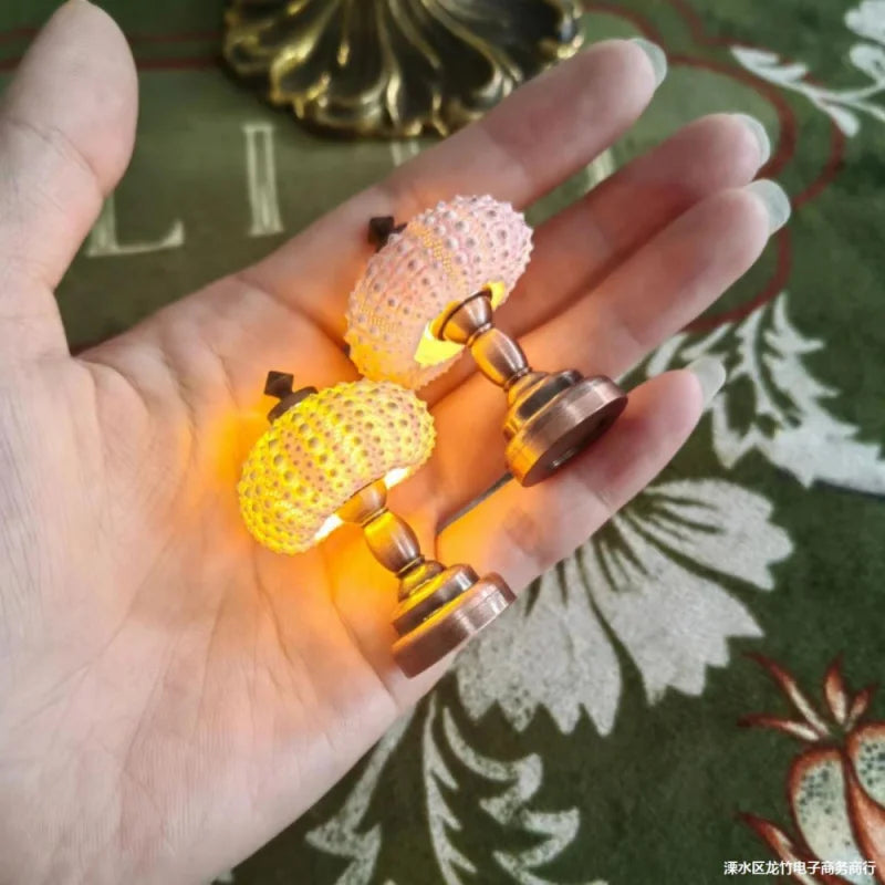 LED Sea Urchin Bedside Lamp for Children – Decorative Night Lamp with Soft and Warm Light, Ideal for Girl's Room