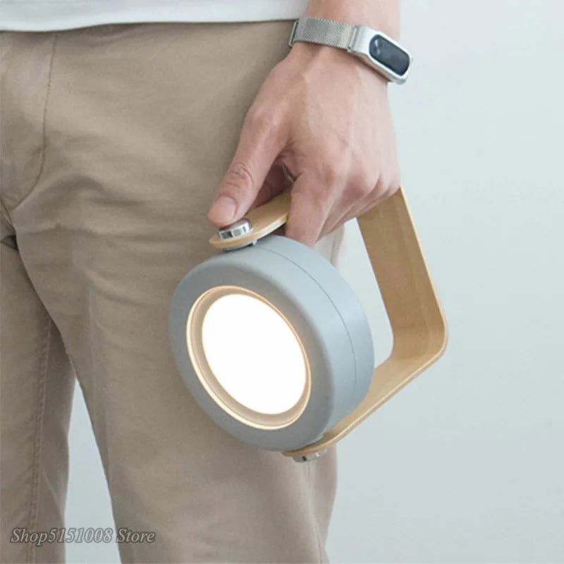 Lampe de Lecture LED Pliable avec Poignée en Bois – Lampe pour Lire Rechargeable par USB et Portable