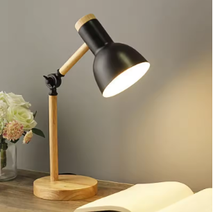 Lampe de Table en Bois Macaron avec Protection des Yeux – Petite Lampe de Bureau pour Chambre, Design Coloré et Éclairage Doux